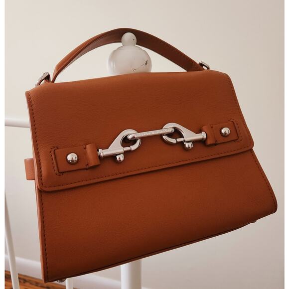 NWOT Rebecca Minkoff Lou Top Handle Tan Leather Handbag - Picture 4 of 16